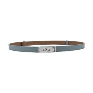 5616 Women's Skinny Leather Belt With Adjustable Silver Turn-lock Buckle